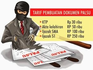 foto ilustrasi - istimewa - dokumen palsu