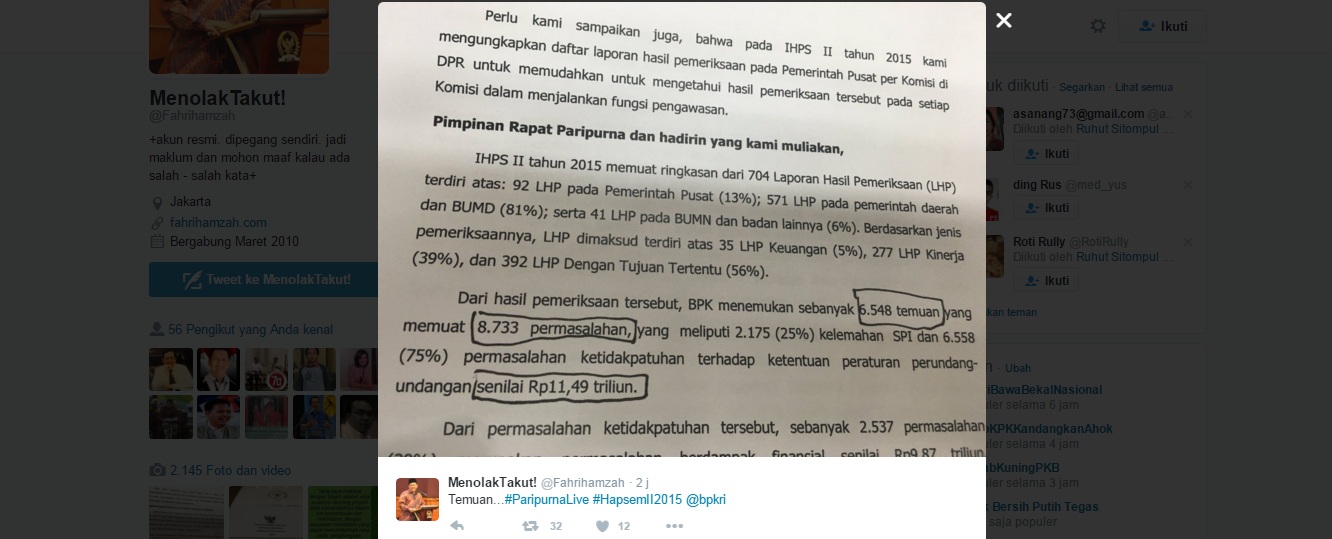 fahri hamzah tweet